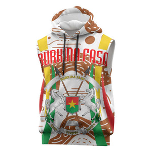 Burkina Faso Rising Horse Sleeveless Hoodie Golden Harvest and National Pride - African Pride