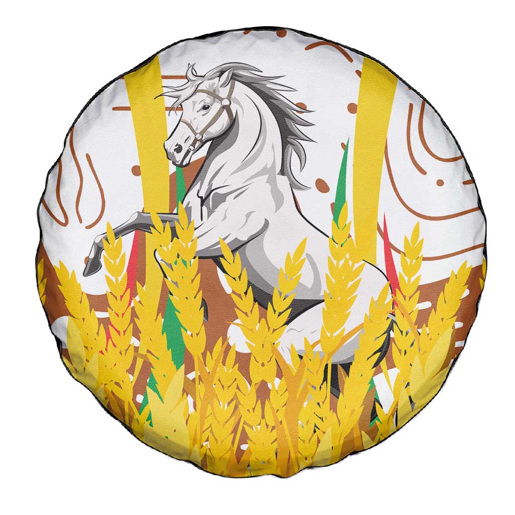 Burkina Faso Rising Horse Spare Tire Cover Golden Harvest and National Pride - African Pride