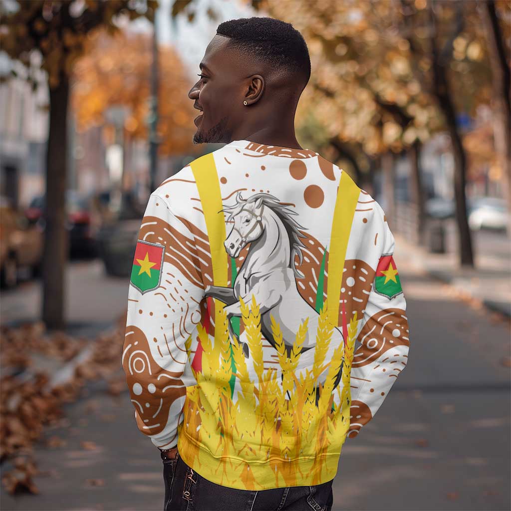 Burkina Faso Rising Horse Sweatshirt Golden Harvest and National Pride - African Pride