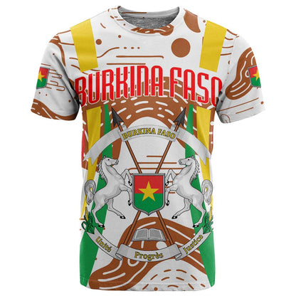 Burkina Faso Rising Horse T shirt Golden Harvest and National Pride - African Pride