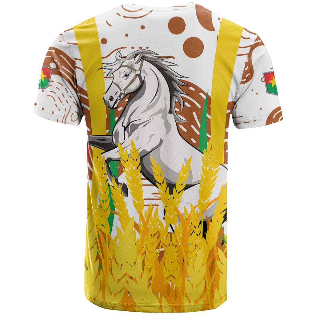 Burkina Faso Rising Horse T shirt Golden Harvest and National Pride - African Pride