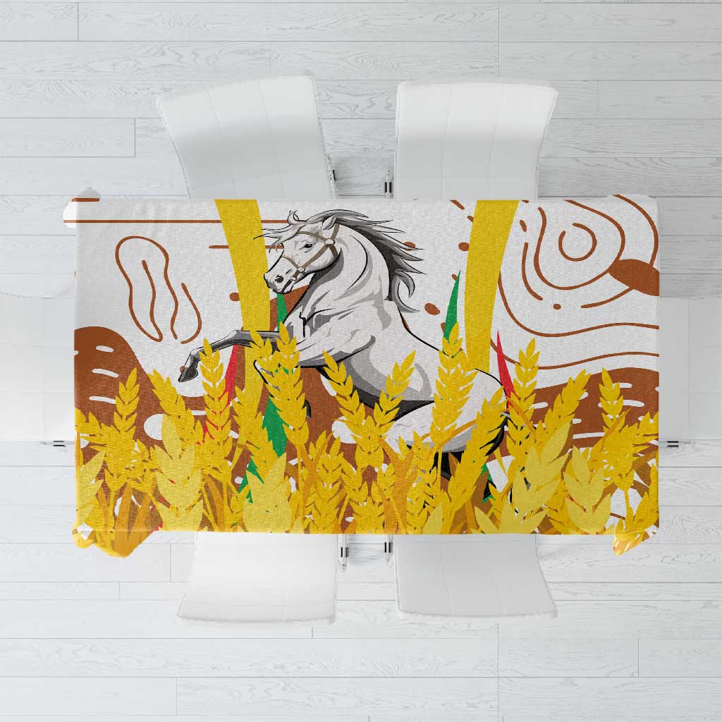 Burkina Faso Rising Horse Tablecloth Golden Harvest and National Pride - African Pride
