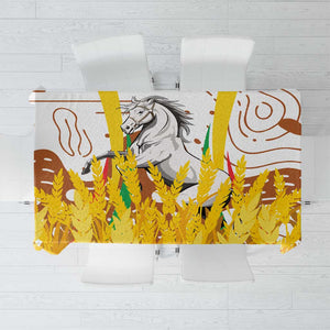 Burkina Faso Rising Horse Tablecloth Golden Harvest and National Pride - African Pride