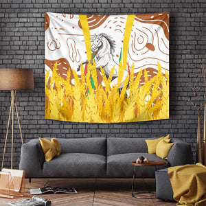 Burkina Faso Rising Horse Tapestry Golden Harvest and National Pride - African Pride