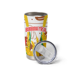Burkina Faso Rising Horse Tumbler Cup Golden Harvest and National Pride - African Pride