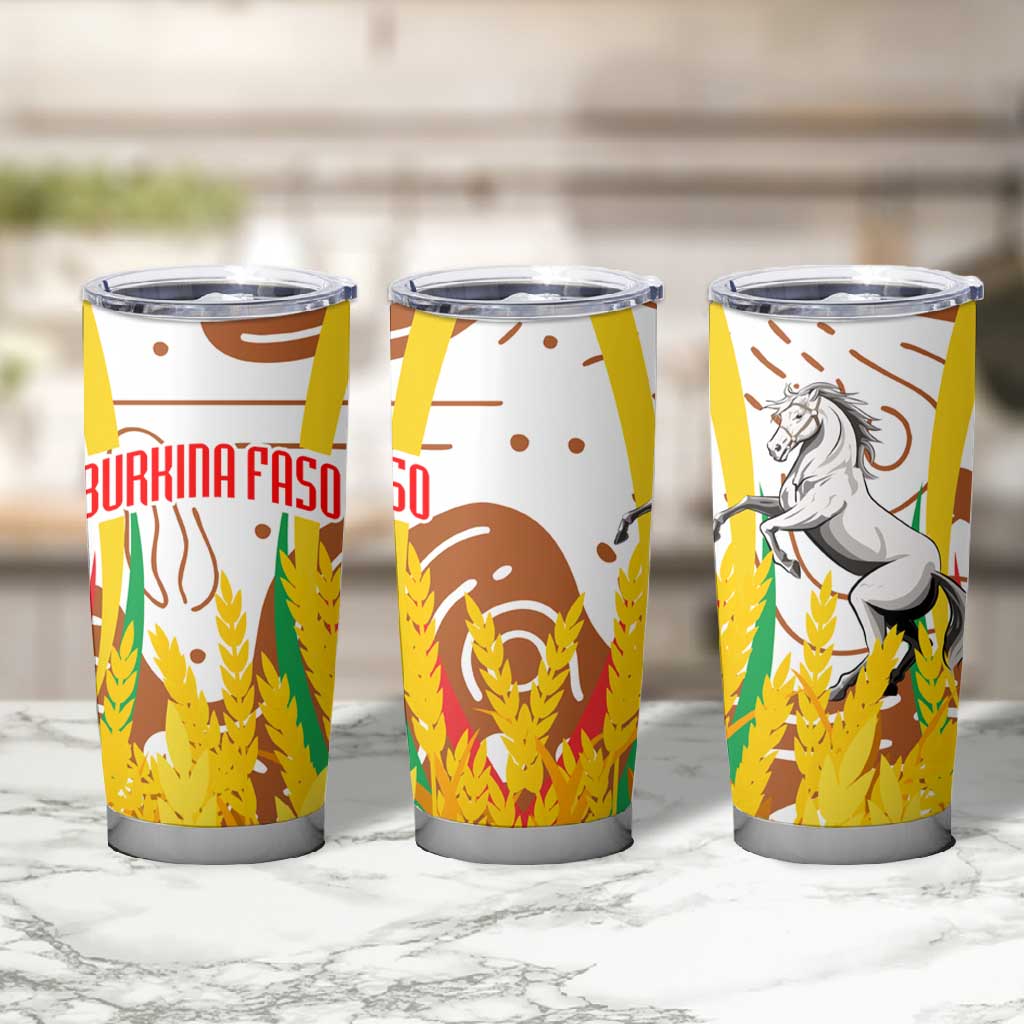 Burkina Faso Rising Horse Tumbler Cup Golden Harvest and National Pride - African Pride