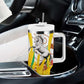 Burkina Faso Rising Horse Tumbler With Handle Golden Harvest and National Pride - African Pride