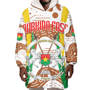 Burkina Faso Rising Horse Wearable Blanket Hoodie Golden Harvest and National Pride - African Pride