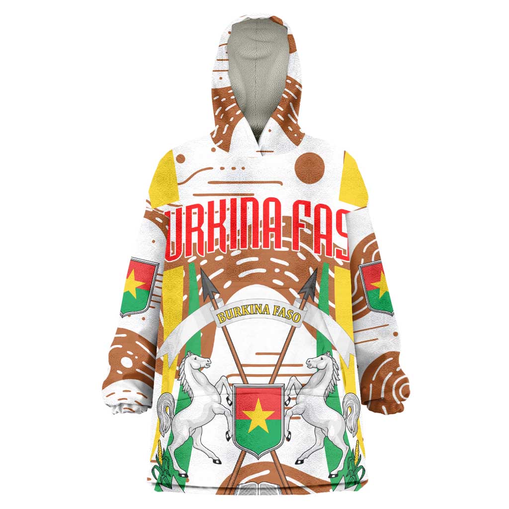 Burkina Faso Rising Horse Wearable Blanket Hoodie Golden Harvest and National Pride - African Pride