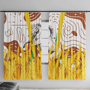 Burkina Faso Rising Horse Window Curtain Golden Harvest and National Pride - African Pride