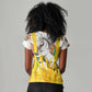 Burkina Faso Rising Horse Women V-Neck T-Shirt Golden Harvest and National Pride - African Pride