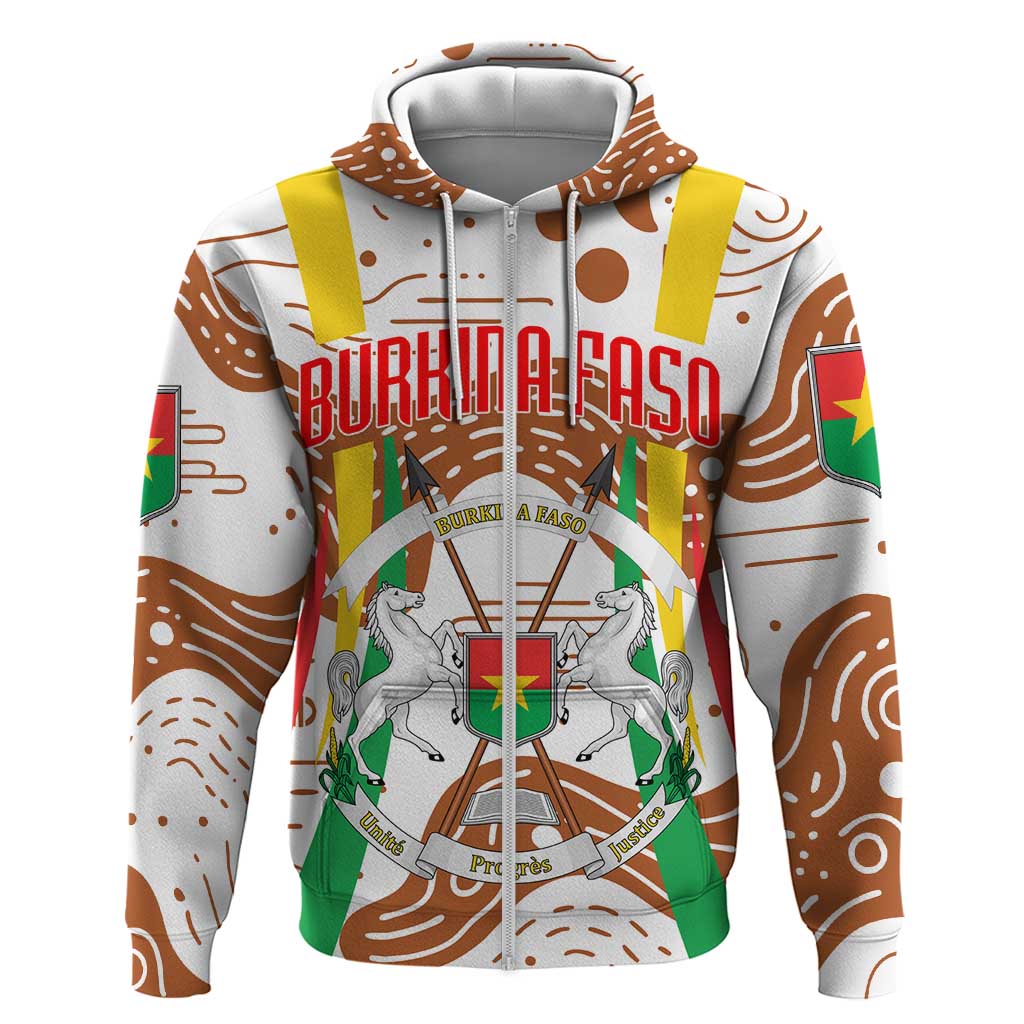 Burkina Faso Rising Horse Zip Hoodie Golden Harvest and National Pride - African Pride