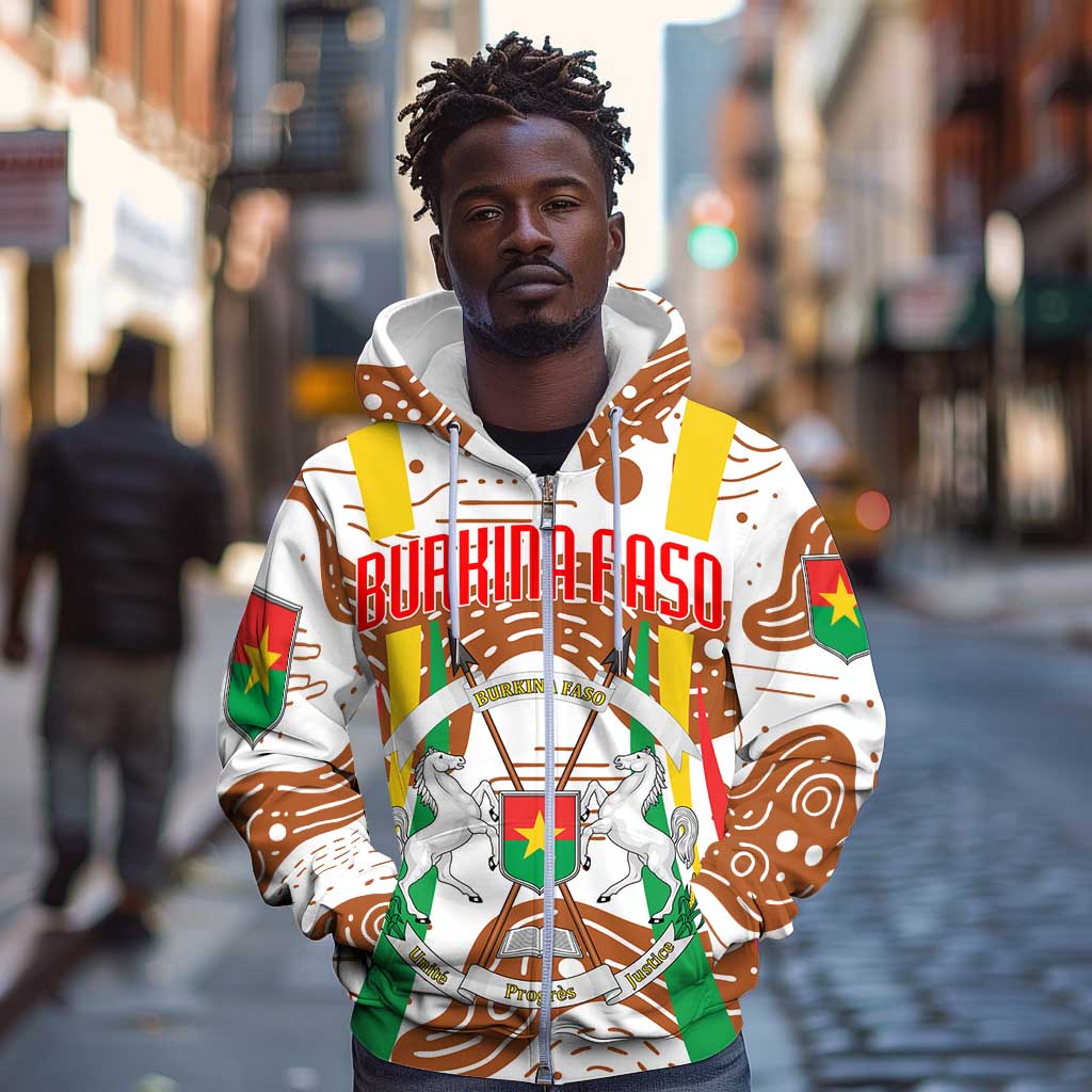 Burkina Faso Rising Horse Zip Hoodie Golden Harvest and National Pride - African Pride