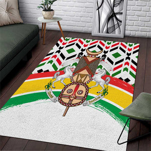 Burkina Faso Area Rug Red Green Black Geometric - African Pride