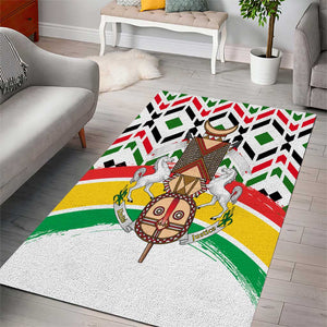 Burkina Faso Area Rug Red Green Black Geometric - African Pride