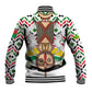 Burkina Faso Baseball Jacket Red Green Black Geometric - African Pride