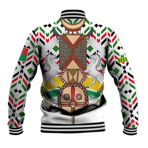 Burkina Faso Baseball Jacket Red Green Black Geometric - African Pride