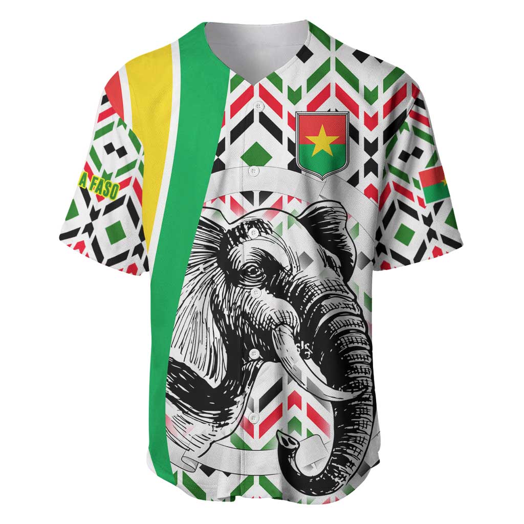 Burkina Faso Baseball Jersey Red Green Black Geometric - African Pride