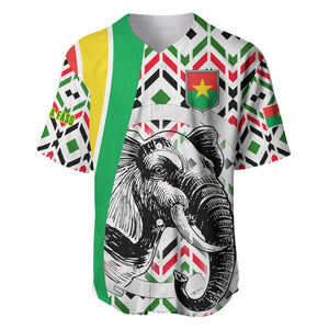 Burkina Faso Baseball Jersey Red Green Black Geometric - African Pride