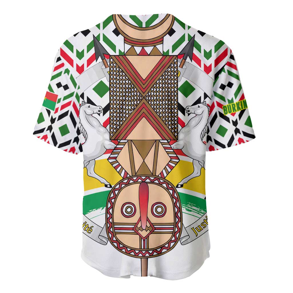 Burkina Faso Baseball Jersey Red Green Black Geometric - African Pride