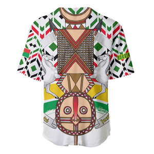 Burkina Faso Baseball Jersey Red Green Black Geometric - African Pride