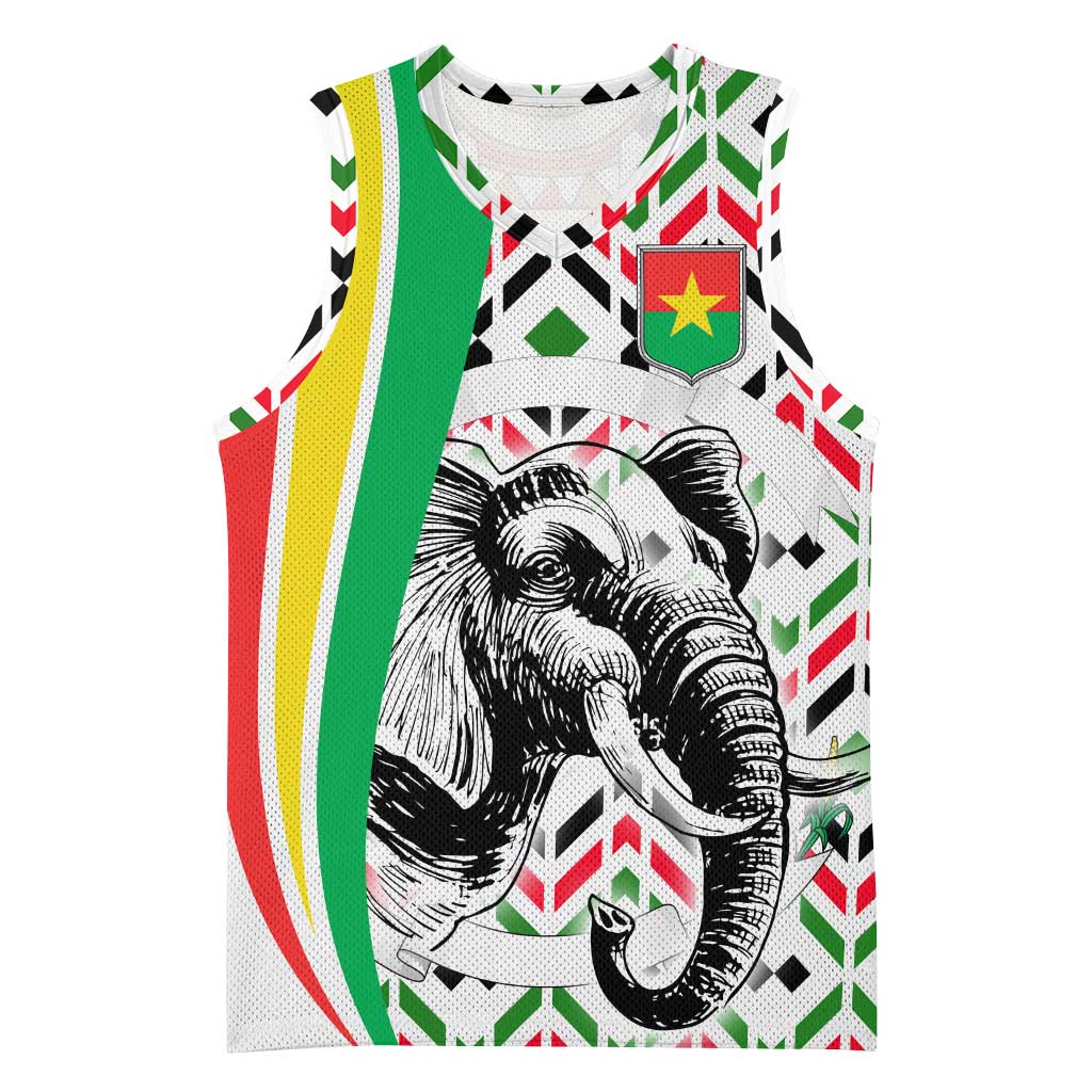 Burkina Faso Basketball Jersey Red Green Black Geometric - African Pride