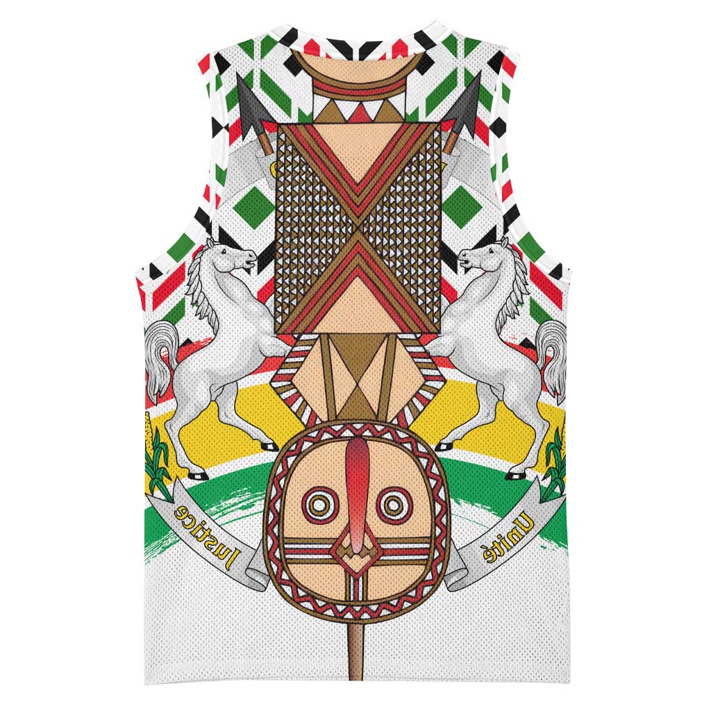 Burkina Faso Basketball Jersey Red Green Black Geometric - African Pride