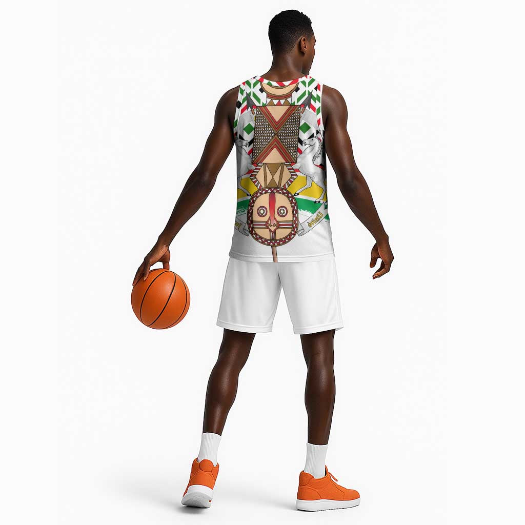 Burkina Faso Basketball Jersey Red Green Black Geometric - African Pride