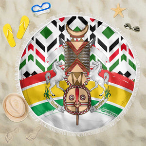Burkina Faso Beach Blanket Red Green Black Geometric - African Pride