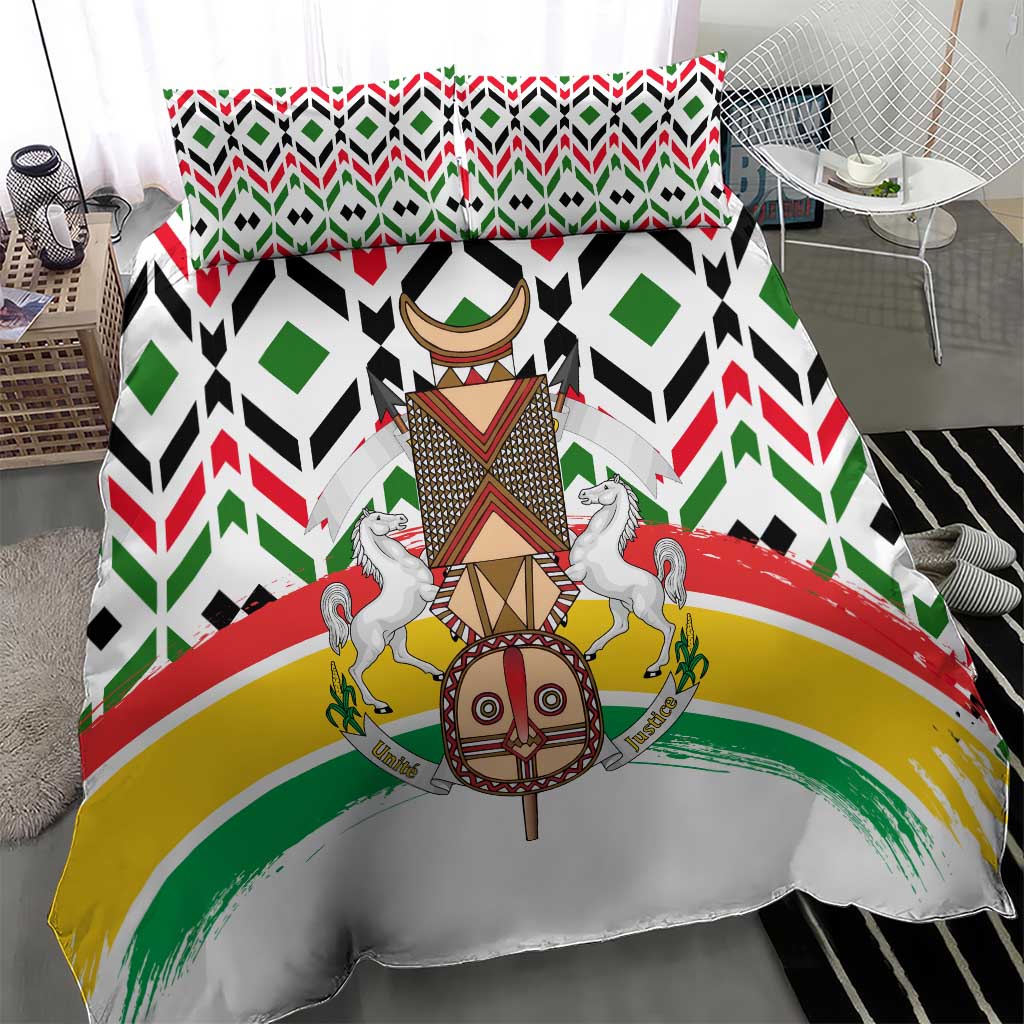 Burkina Faso Bedding Set Red Green Black Geometric - African Pride