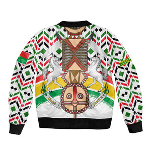 Burkina Faso Bomber Jacket Red Green Black Geometric - African Pride