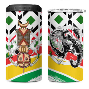 Burkina Faso 4 in 1 Can Cooler Tumbler Red Green Black Geometric - African Pride