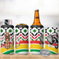 Burkina Faso 4 in 1 Can Cooler Tumbler Red Green Black Geometric - African Pride