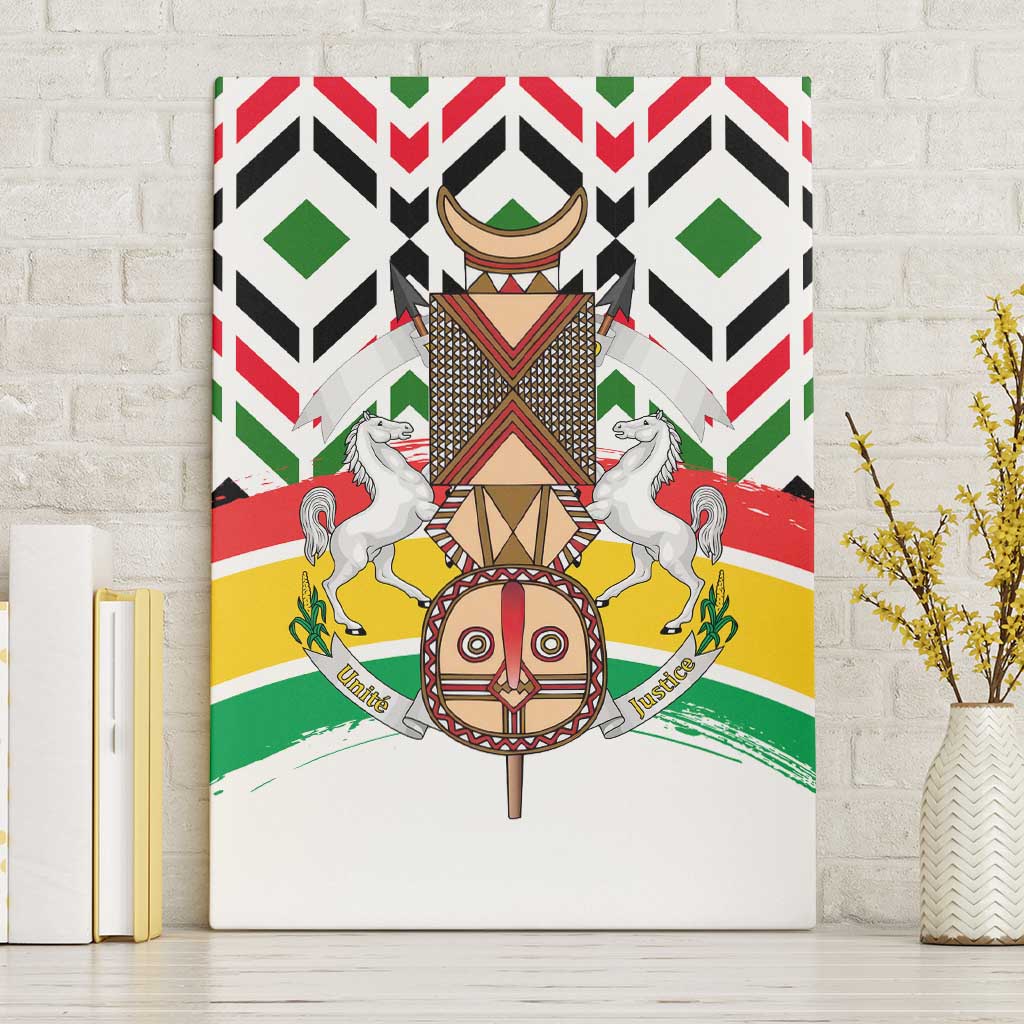 Burkina Faso Canvas Wall Art Red Green Black Geometric - African Pride