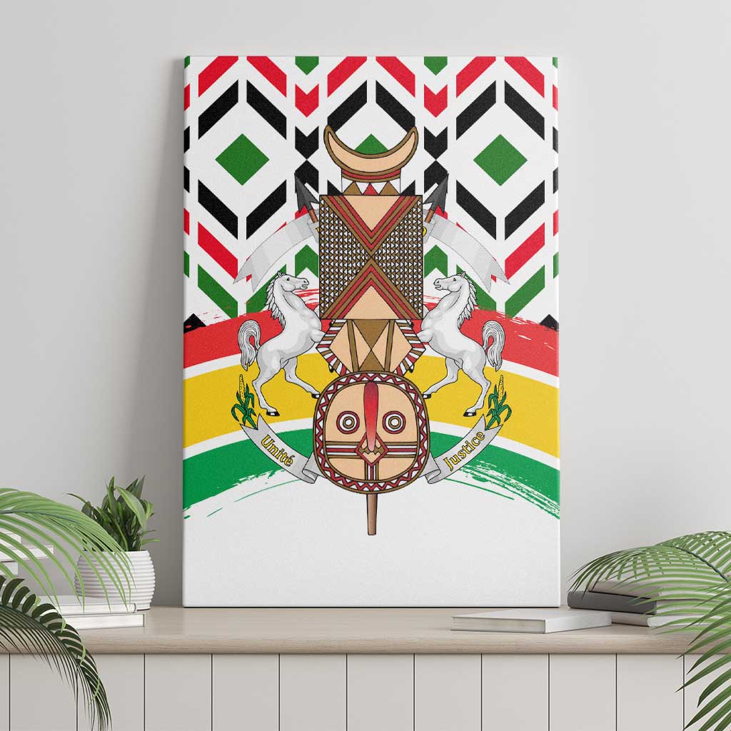 Burkina Faso Canvas Wall Art Red Green Black Geometric - African Pride