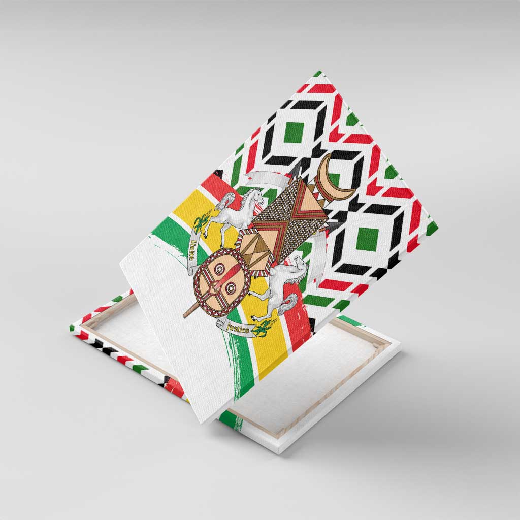 Burkina Faso Canvas Wall Art Red Green Black Geometric - African Pride