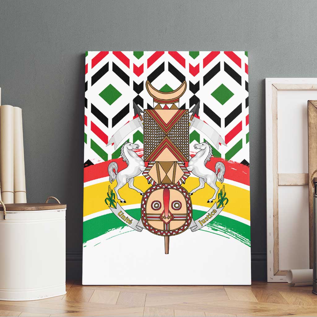 Burkina Faso Canvas Wall Art Red Green Black Geometric - African Pride