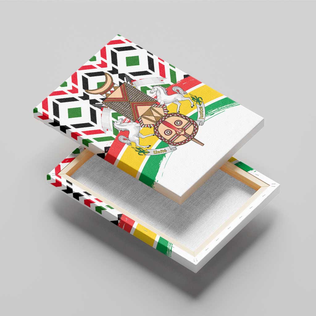 Burkina Faso Canvas Wall Art Red Green Black Geometric - African Pride