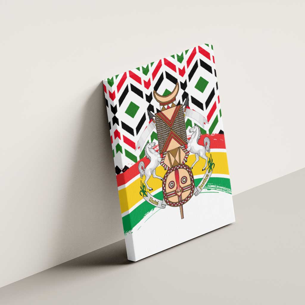 Burkina Faso Canvas Wall Art Red Green Black Geometric - African Pride