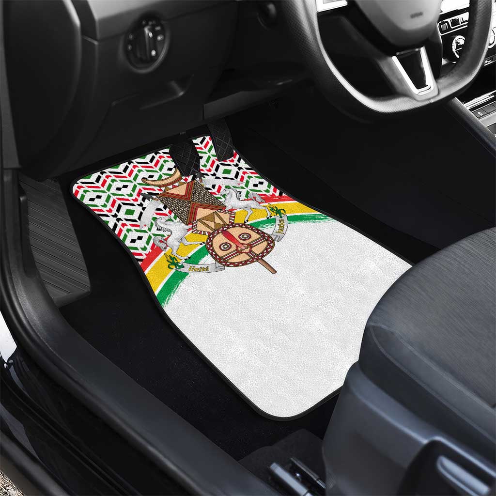 Burkina Faso Car Mats Red Green Black Geometric - African Pride