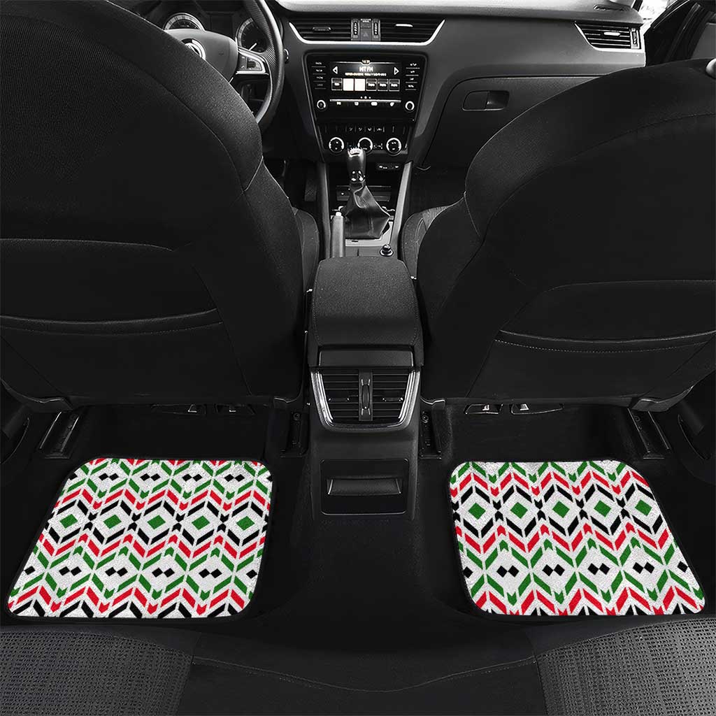 Burkina Faso Car Mats Red Green Black Geometric - African Pride