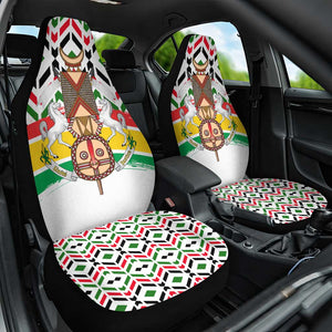 Burkina Faso Car Seat Cover Red Green Black Geometric - African Pride