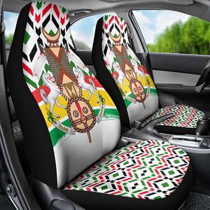 Burkina Faso Car Seat Cover Red Green Black Geometric - African Pride