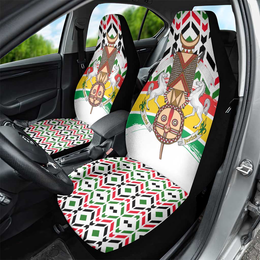 Burkina Faso Car Seat Cover Red Green Black Geometric - African Pride