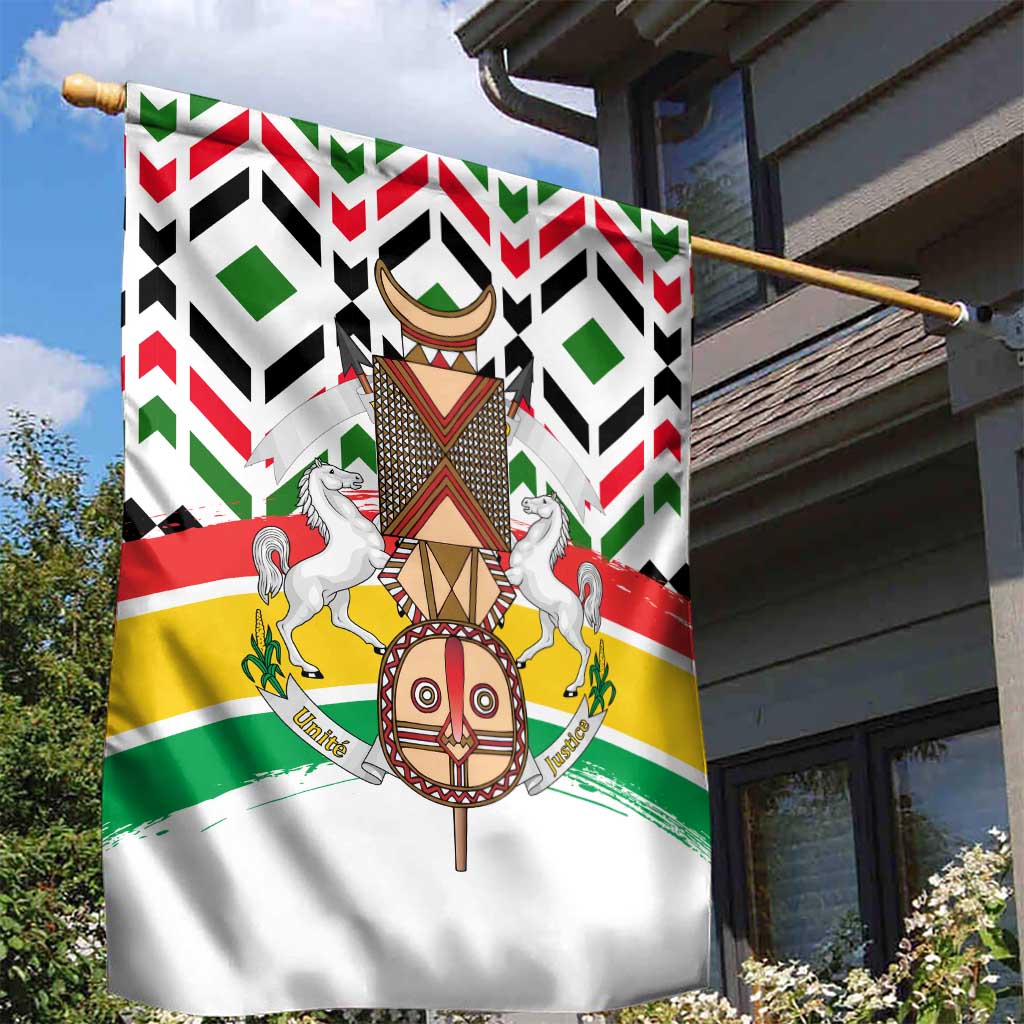 Burkina Faso Garden Flag Red Green Black Geometric - African Pride