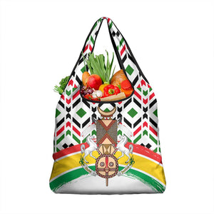 Burkina Faso Grocery Bag Red Green Black Geometric - African Pride