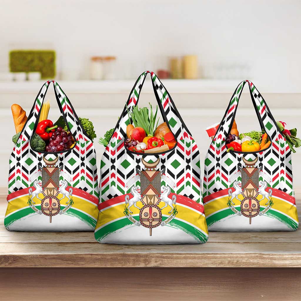 Burkina Faso Grocery Bag Red Green Black Geometric - African Pride
