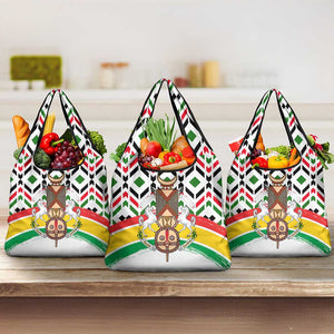Burkina Faso Grocery Bag Red Green Black Geometric - African Pride