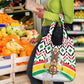 Burkina Faso Grocery Bag Red Green Black Geometric - African Pride