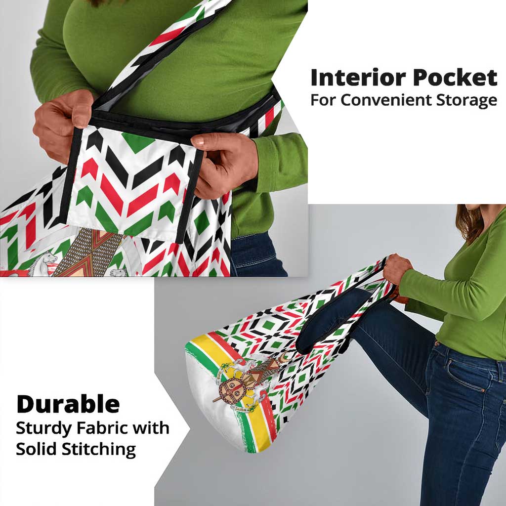 Burkina Faso Grocery Bag Red Green Black Geometric - African Pride
